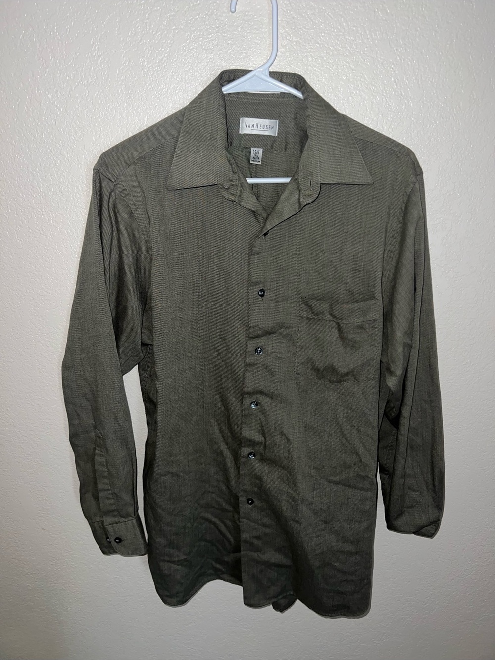 Van Heusen Olive-Green Long Sleeve Button Shirt